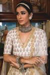 Shop_Gulabo Jaipur_White Cotton Sequins, Zari, Embroidery Parveen Floral Print And Lehenga Set _Online_at_Aza_Fashions