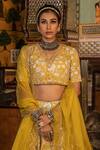 Buy_Gulabo Jaipur_Yellow Cotton Embroidery, Sequins, Zari Parveen Botanic Print And Lehenga Set _Online_at_Aza_Fashions