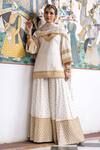 Buy Gulabo Jaipur White Cotton, Kota Doria Sequins, Patti, Thread And Kurta Sharara Set at Aza Fashions Buy_Gulabo Jaipur_White Cotton, Kota Doria Sequins, Patti, Thread And Kurta Sharara Set_at_Aza_Fashions