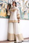 Shop Gulabo Jaipur White Cotton, Kota Doria Sequins, Patti, Thread And Kurta Sharara Set Online at Aza Fashions Shop_Gulabo Jaipur_White Cotton, Kota Doria Sequins, Patti, Thread And Kurta Sharara Set_Online_at_Aza_Fashions