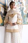 Gulabo Jaipur White Cotton, Kota Doria Sequins, Patti, Thread And Kurta Sharara Set at Aza Fashions Gulabo Jaipur_White Cotton, Kota Doria Sequins, Patti, Thread And Kurta Sharara Set_at_Aza_Fashions