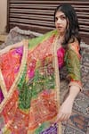 Shop_Gulabo Jaipur_Pink Chiffon Beads, Zari, Gota Patti Qala Bandhani Pattern Kurta Sharara Set _Online_at_Aza_Fashions
