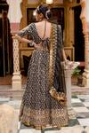 Shop_Gulabo Jaipur_Black Cotton Embroidered And Printed Shehzadi Mughal Floral Block Lehenga Set _at_Aza_Fashions