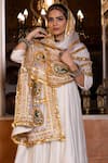 Shop_Gulabo Jaipur_Off White Chanderi Embroidered Sequin Scoop Neck Shri Anarkali Set With Dupatta _at_Aza_Fashions