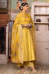 Buy_Gulabo Jaipur_Yellow Chanderi Embroidered Sequin Scoop Shri Flared Anarkali Set With Dupatta _Online_at_Aza_Fashions