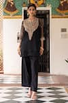 Buy Gulabo Jaipur Black Organza, Muslin Sequins, Beads Zifa Zardozi Embroidered Kurta Pant Set at Aza Fashions Buy_Gulabo Jaipur_Black Organza, Muslin Sequins, Beads Zifa Zardozi Embroidered Kurta Pant Set _at_Aza_Fashions