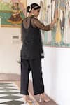Shop Gulabo Jaipur Black Organza, Muslin Sequins, Beads Zifa Zardozi Embroidered Kurta Pant Set at Aza Fashions Shop_Gulabo Jaipur_Black Organza, Muslin Sequins, Beads Zifa Zardozi Embroidered Kurta Pant Set _at_Aza_Fashions