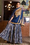 Buy_Gulabo Jaipur_Blue Organza Gota Patti, Sequins, Aasman Yoke Embroidered Kurta Sharara Set _at_Aza_Fashions