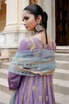 Buy_Gulabo Jaipur_Purple Chanderi Sequins, Zari, Gota Patti Split Afri Embroidered Anarkali Set _Online_at_Aza_Fashions