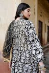 Shop_Gulabo Jaipur_Black Cotton, Chiffon Embroidery, Sequins Asal Abaya Hand Block Print Kurta Set _at_Aza_Fashions