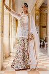 Buy_Gulabo Jaipur_White Cotton, Organza Embroidery, Sequins, Zari Round Atefa Kurta Sharara Set _at_Aza_Fashions
