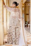 Shop_Gulabo Jaipur_White Cotton, Organza Embroidery, Sequins, Zari Round Atefa Kurta Sharara Set _at_Aza_Fashions
