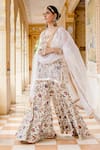 Buy_Gulabo Jaipur_White Cotton, Organza Embroidery, Sequins, Zari Round Atefa Kurta Sharara Set _Online_at_Aza_Fashions