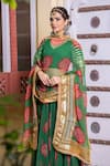 Shop_Gulabo Jaipur_Green Chiffon Gota Patti V-neck Chanchal Bandhani Print Skirt Set _Online_at_Aza_Fashions