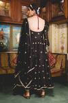 Shop_Gulabo Jaipur_Black Muslin Embroidery, Gota Patti Square Neck Chandni Anarkali Set _at_Aza_Fashions