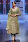 Buy_Gulabo Jaipur_Green Cotton Hand Block Printed Floral Anarkali Scoop Farah Set With Jacket _at_Aza_Fashions