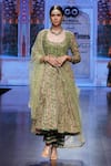 Gulabo Jaipur_Green Cotton Hand Block Printed Floral Anarkali Scoop Farah Set With Jacket _Online_at_Aza_Fashions