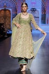 Buy_Gulabo Jaipur_Green Cotton Hand Block Printed Floral Anarkali Scoop Farah Set With Jacket _Online_at_Aza_Fashions