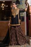 Buy_Gulabo Jaipur_Black Organza Sequins, Zari, Gota Aasman Yoke Embroidered Kurta Sharara Set _at_Aza_Fashions