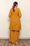 Buy_Nirjara_Yellow Chanderi, Cotton, Silk Embroidery, Zareen Floral Kurta With Gharara _Online_at_Aza_Fashions