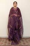 Buy_Nirjara_Purple Chanderi, Cotton, Silk, Organza Zareen Half Moon Kurta Gharara Set _Online_at_Aza_Fashions