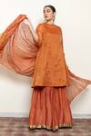 Buy_Nirjara_Orange , Cotton, Cotton, Kurta Set With Dupatta _at_Aza_Fashions