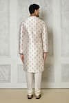 Shop_Aryavir Malhotra_Off White Kurta Cotton Silk Printed Floral Set _at_Aza_Fashions