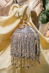 Buy_Bag Head_Grey Crystals Tasselled Small Ball Bag _at_Aza_Fashions