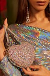 Buy_BAG HEAD_Multi Color Embellished Holographic Crystal Heart Bag _at_Aza_Fashions