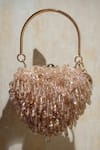 Buy_Bag Head_Pink Crystals Tasselled Heart Clutch _at_Aza_Fashions