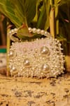 Shop_Bag Head_White Pearls, Crystals Embellished Mini Bag _at_Aza_Fashions