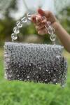 Buy_Bag Head_Grey Crystals, Pearls And Embellished Box Bag _at_Aza_Fashions