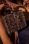 Bag Head_Grey Crystals, Beads Embellished Box Bag _Online_at_Aza_Fashions
