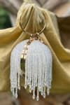 Bag Head_White Crystal Round Shaped Ball Bag _Online_at_Aza_Fashions
