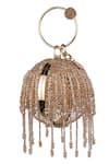 Buy_Bag Head_Pink Crystal Embellished Ball Shaped Big Bag _at_Aza_Fashions