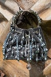 Buy_BAG HEAD_Black Crystal Sequin And Embellished Potli _at_Aza_Fashions