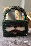 BAG HEAD_Green Semi-precious Stone Semi Embellished Bag_Online_at_Aza_Fashions