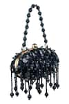 Shop_BAG HEAD_Blue Semi-precious Stone Abstract Semi Embellished Bag _at_Aza_Fashions