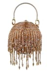 Buy_BAG HEAD_Gold Crystals Sphere Shaped Embellished Bag _at_Aza_Fashions