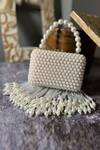 Shop_Bag Head_White Pearls, Crystals Tasselled Bag _at_Aza_Fashions