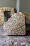 Shop_Bag Head_Pink Crystals, Rhinestones Holographic Embellished Diamond Bag _at_Aza_Fashions
