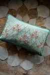 Buy_Aarti Sethia Studio_Green Cotton Embroidered Mehraab Cushion Cover Single Pc _at_Aza_Fashions