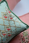 Buy_Aarti Sethia_Green Cotton Embroidered Mehraab Cushion Cover Single Pc _Online_at_Aza_Fashions