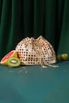 Shop_House of Bio_Gold Embellished Amalfi Crystal Bucket Bag _at_Aza_Fashions