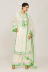 Buy_Gopi Vaid_Ivory Kurta Viscose Embroidered Hand Nishika Long Palazzo Set  _at_Aza_Fashions