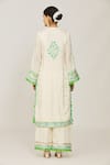 Gopi Vaid_Ivory Kurta Viscose Embroidered Hand Nishika Long Palazzo Set  _Online_at_Aza_Fashions