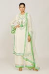 Shop_Gopi Vaid_Ivory Kurta Viscose Embroidered Hand Nishika Long Palazzo Set  _Online_at_Aza_Fashions