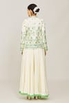 Gopi Vaid_Ivory Bustier And Blazer Georgette Embroidered Hand Laira Victorian Skirt Set _Online_at_Aza_Fashions