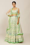 Buy_Gopi Vaid_Ivory Lehenga And Blouse Georgette Embroidered Hand Vidhi Bridal Set _at_Aza_Fashions