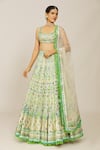 Buy_Gopi Vaid_Ivory Lehenga Georgette Embroidered Hand Machine Avantika Bridal Set _at_Aza_Fashions